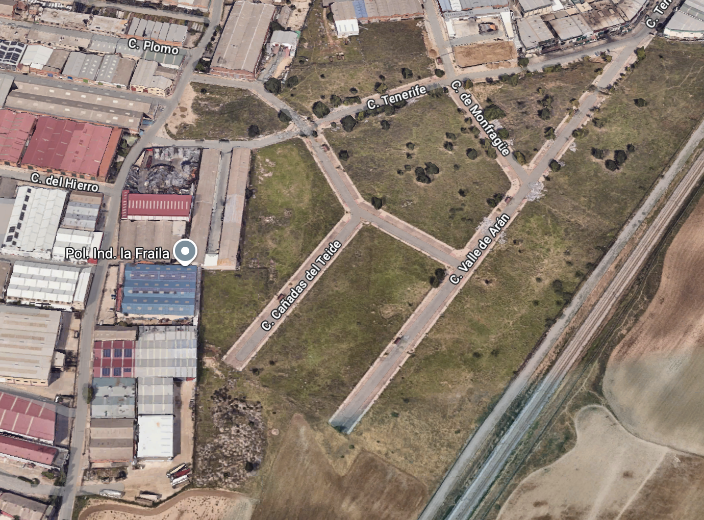 Vista aérea del suelo industrial La Fraila II en Humanes de Madrid